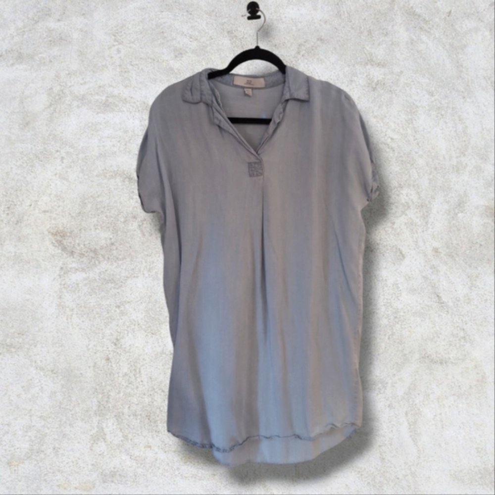 Chambray denim shirt dress